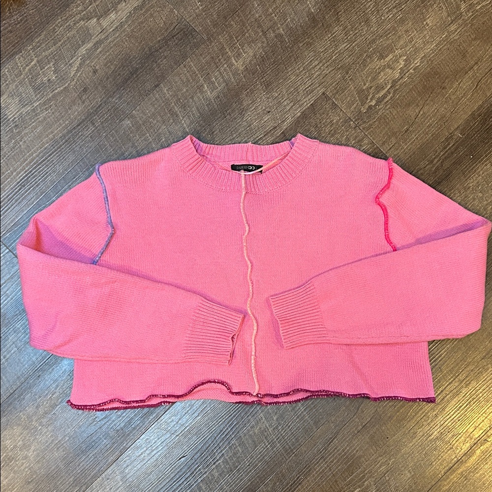 Pink cropped sweater
